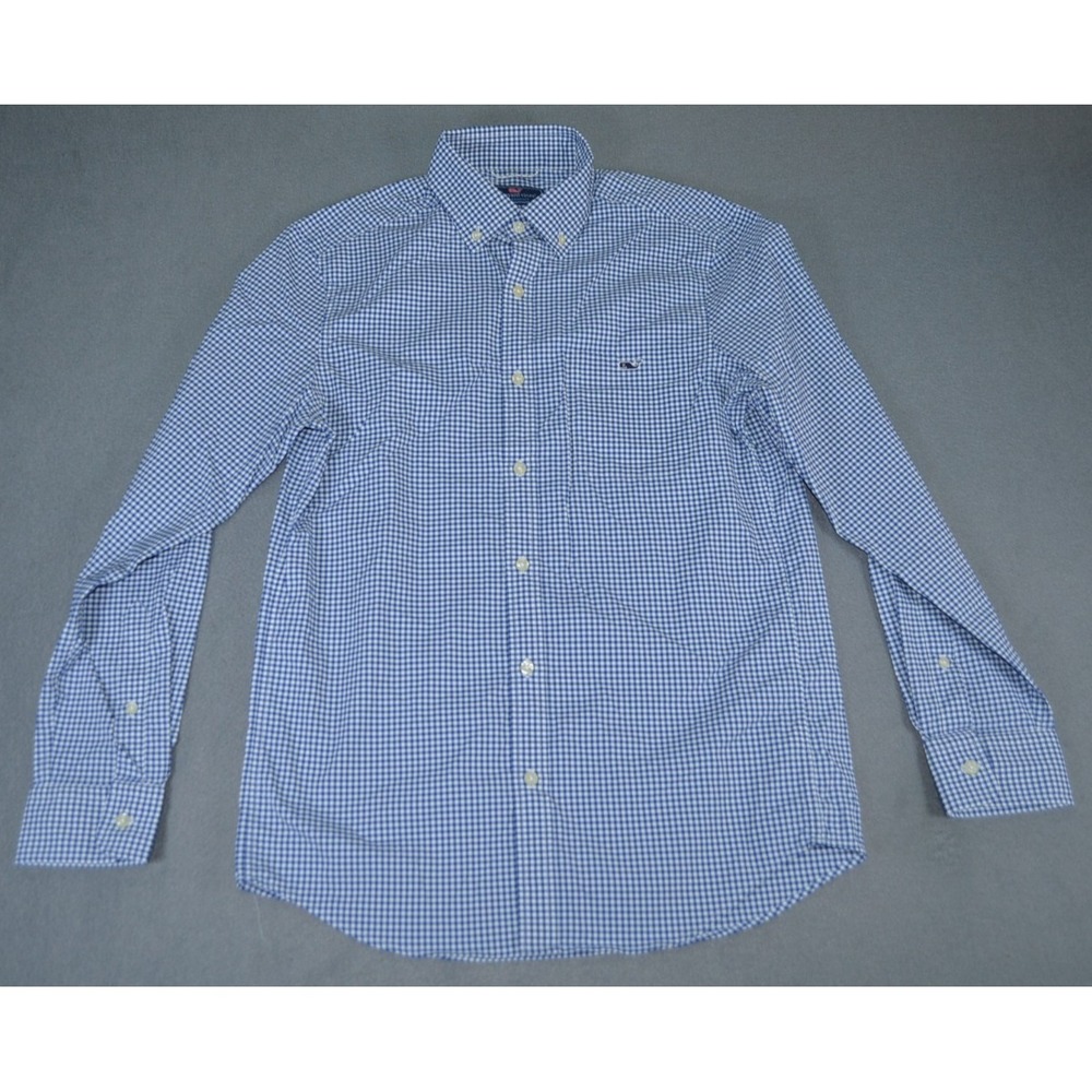 Vineyard Vines Performance Classic Fit Tucker Shirt Mens Small Blue Gingham